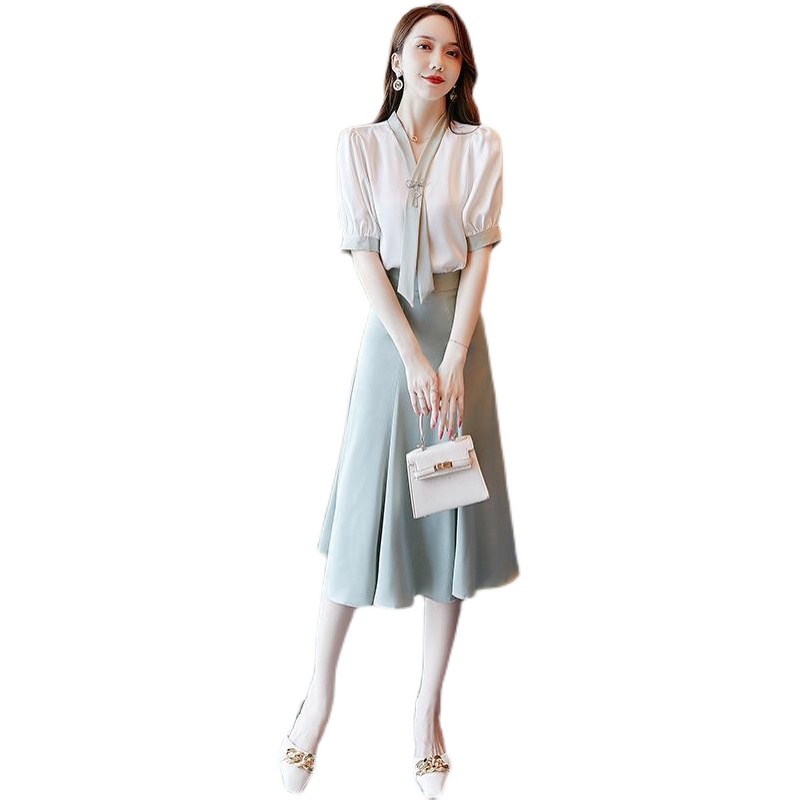 2026 Summer New Chic Casual Fashion Two-Piece Skirt Set Chiffon Top Women - Image 5