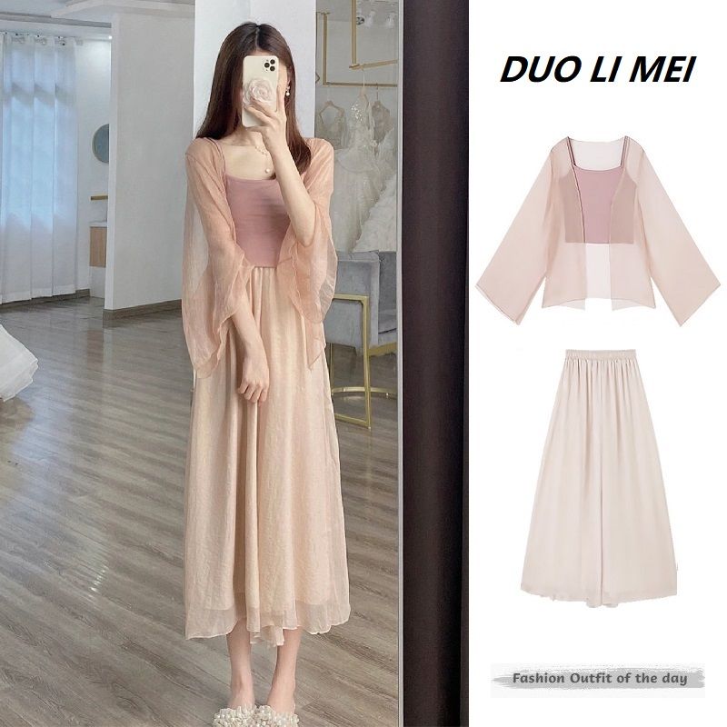 Women's New Chinese Style 3-Piece Set Summer Lightweight Outfit