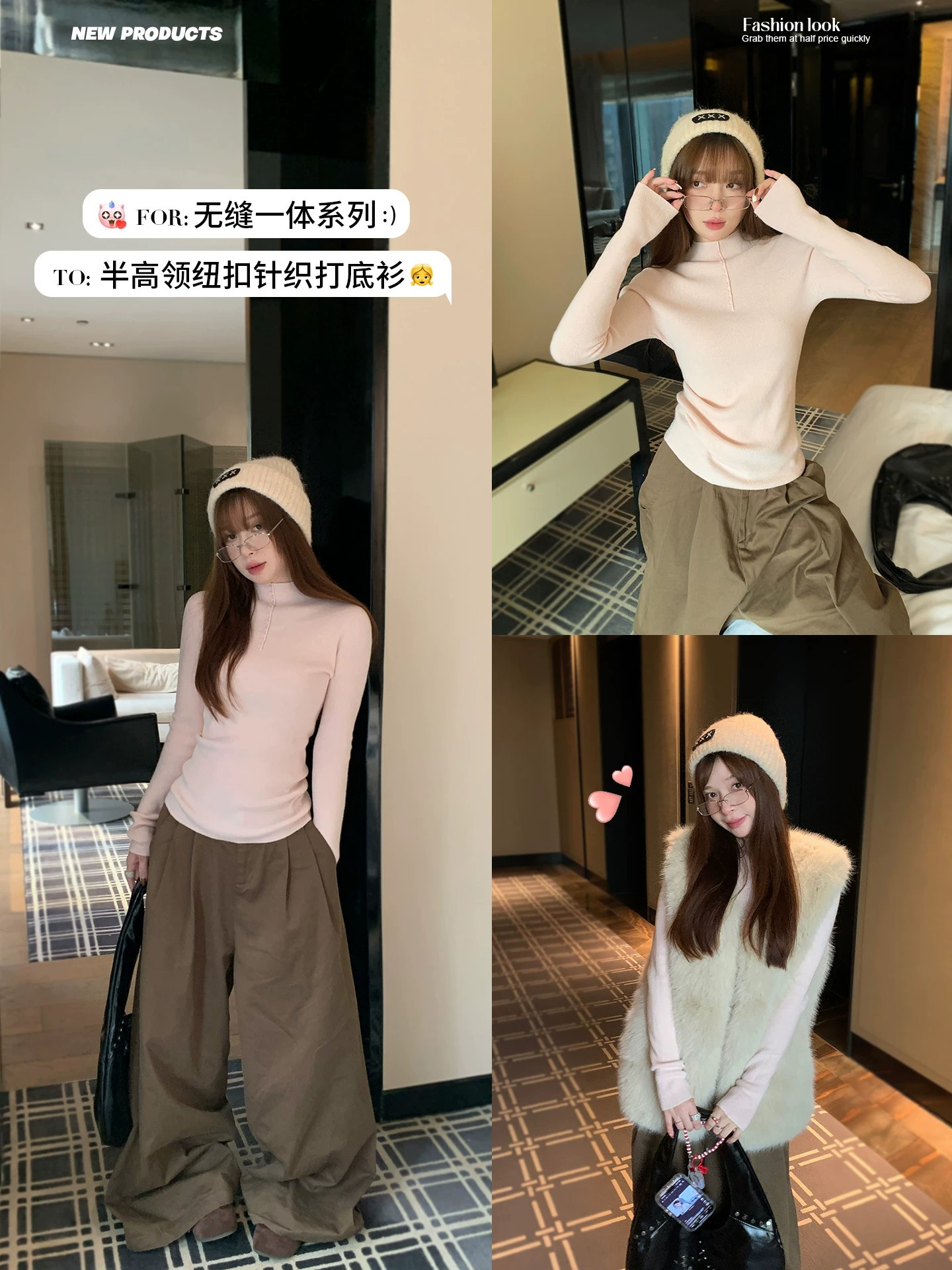Women's 2026 Autumn Winter Half High Neck Knit Top Soft Warm Base Layer - Image 2